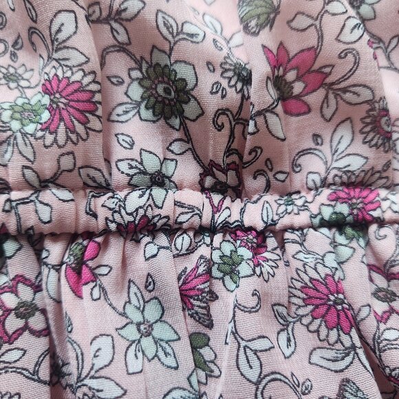 🌸 Flutter Sleeve Pink Floral Dress – Girls Size XL (14) – Beautiful Condition! - Picture 2 of 5